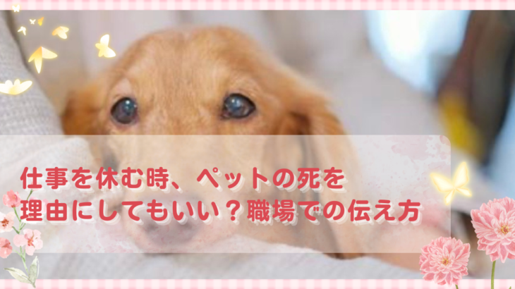 仕事を休む時、ペットの死を理由にしてもいい？職場での伝え方