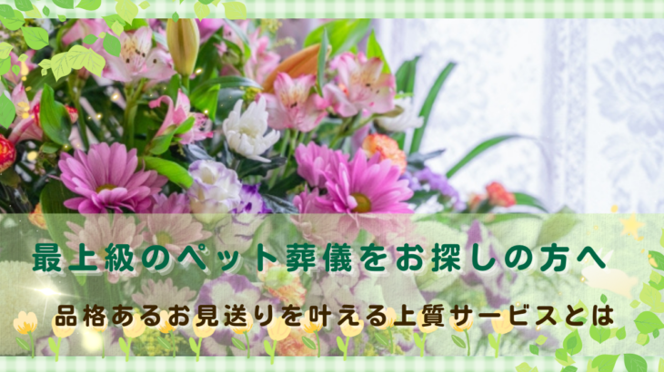 最上級のペット葬儀をお探しの方へ｜品格あるお見送りを叶える上質サービスとは