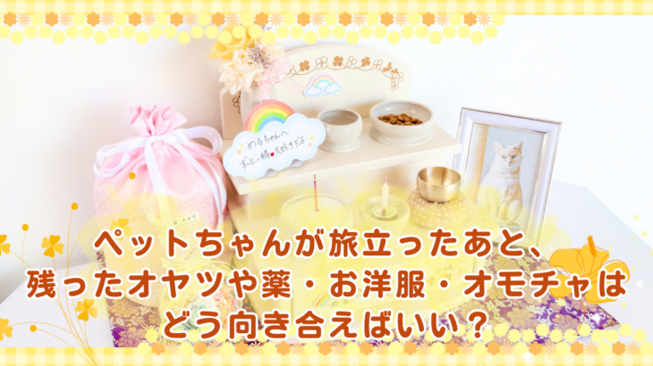 ペットちゃんが旅立ったあと、残ったオヤツや薬・お洋服・オモチャはどう向き合えばいい？